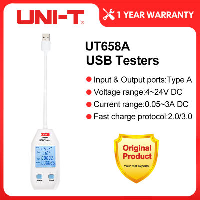 UNI-T USB Tester UT658A UT658C UT658DUAL UT658LOAD แรงดันไฟฟ้าดิจิตอล Amperemeter ความจุ Meter Doctor สำหรับโทรศัพท์มือถือแท็บเล็ต Power