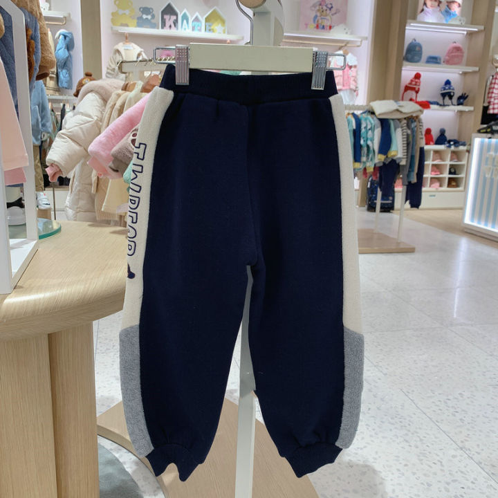 เสื้อผ้าเด็กวัยรุ่นชายกางเกงลำลองน่ารัก-tktm224t06k-กางเกงลำลองกำมะหยี่ฉบับภาษาเกาหลีฤดูหนาว