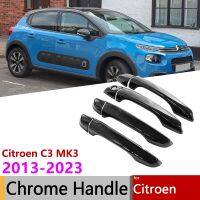 For Citroen C3 Cross MK3 2017 2023 2020 2022 Gloss Black Carbon Door Handle Cover Car Exterior Styling Auto Accessories Stickers