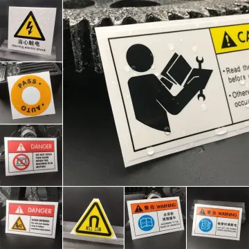 50 PCS Warning Stickers Danger Banning Signs Reminder Waterproof Decal  Sticker