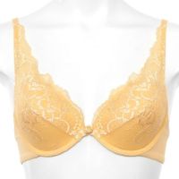 Annebra บราเสริมทรง ตะขอหลัง คอวี มีโครง เสริมฟองน้ำ Push up Mold bra V Neck รุ่น AB1-554 สีขาว, สีเหลือง