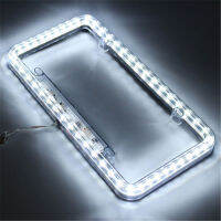 White LED Lighting Acrylic USACanada License Plate Frame Tag Cover Holder for Auto Truck Vehicle 12V