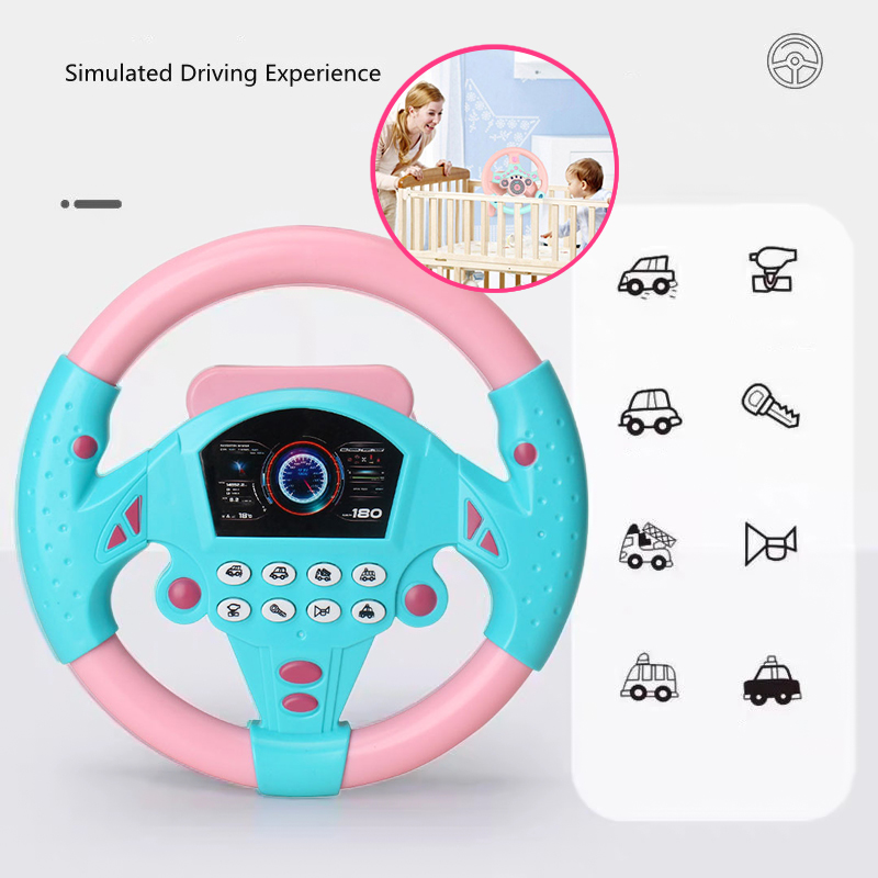 Music Car Steering Wheel Toy Early Educational Intelligence for Kids Baby Steering Toys Driving Simulator Steering Main Budak Steering Kereta Intend Driving