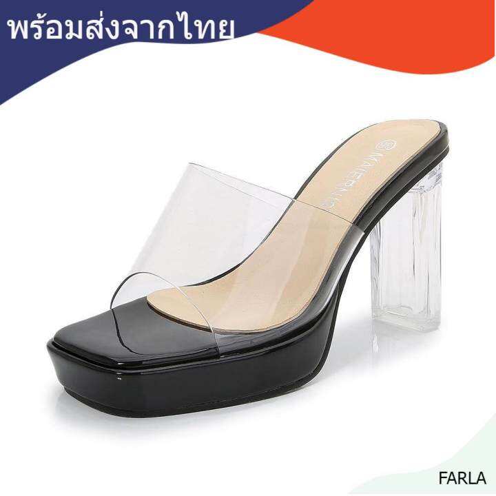 farla-พร้อมส่งค่ะ-รองเท้าส้นสูงส้นแก้ว-แบบสวมเสริมหน้าส้นสูง-4-นิ้ว-เสริมหน้า-1-นิ้ว-บล้อกใหญ่ลด-1-ไซส์-รหัส6281-2