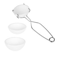 4 PCS Small Melting Ceramic Crucible Bowl Dish Cup Set Quartz + Metal with Whip Tongs Handle 2A