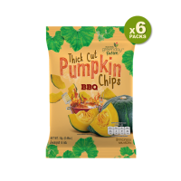 Thick cut pumpkin chips BBQ flavor / ฟักทองกรอบ รสบาร์บัคิว 15 กรัม (แพค 6 ซอง)