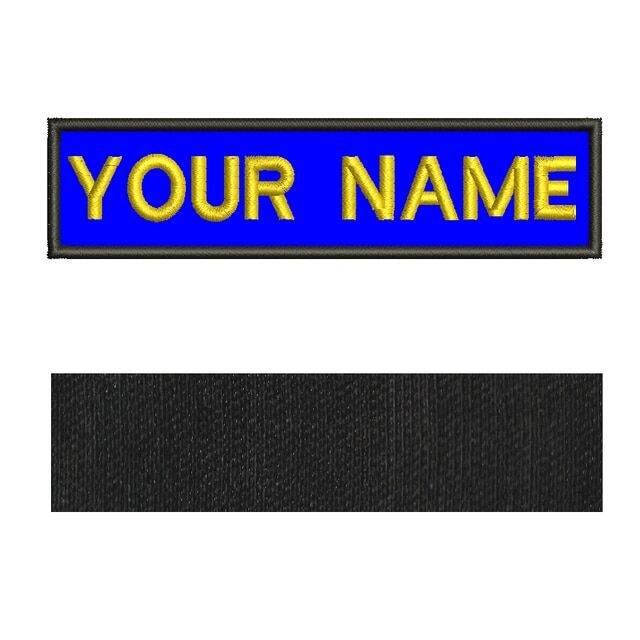 10cmX2.5cm Custom Name Patch Stripes Badge Iron On Velcros Army Green