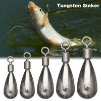 DE9H คุณภาพสูง Tear Drop Shot Weights น้ำหนักเพิ่มเติม Sinker ตกปลาทังสเตน Line Sinkers Hook Connector