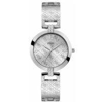 นาฬิกาข้อมือผู้หญิง GUESS G Lux Silver Dial Silver tone Ladies Watch W1228L1