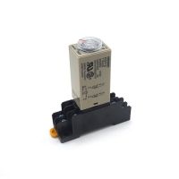 【✆New✆】 t87s783 รีเลย์ H3y-2 Ac220v 110V Dc12v 24V เวลาตัวตั้งเวลาหน่วงเวลา0-60นาที60เมตรพร้อมฐาน