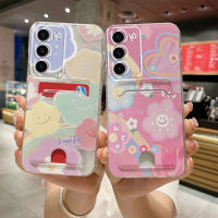 เคสโทรศัพท์ Samsung A54 A34 A14 M14 5G A24 4G ยิ้มสวยดอกไม้ซันไชน์พร้อมการออกแบบกระเป๋าการ์ดกรณีซิลิโคนใสเคส Samsung Galaxy A34 A54 M14 5G กันกระแทกป้องกันการล่มสลายเคสใส่โทรศัพท์ฝาครอบ