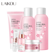LAIKOU Sakura Bộ 6 Sản Phẩm Chăm Sóc Da Làm Sạch Làm Mịn Làm Sáng Da Trẻ