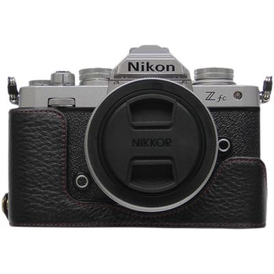 สำหรับ Nikon Z-Fc ZFC แขนป้องกันกล่องฐานฝีมือกล้องถ่ายภาพหนังแท้ Cowhide PU กระเป๋าร่างกายกล่องกรณี