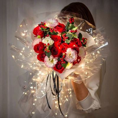 【YF】☈☬✚  Wrapping Paper Valentines Day Bouquet With Wedding Gifts Decorations