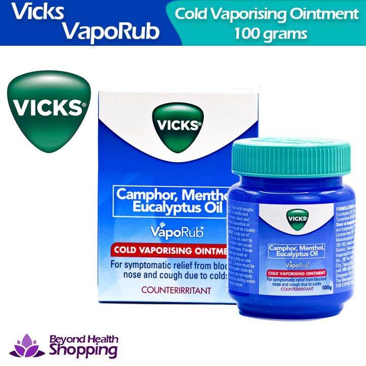 Vicks Vapo Rub Cold Vaporising Ointment 100g Camphor Menthol Eucalyptus ...