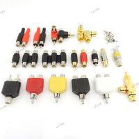 2pcs RCA Male female to 2rca 3rca male Female RCA Connector Splitter Adapter AV Video Audio T Plug RCA 2 3 way right angel a1 YB8TH