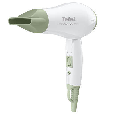 Tefal HV1721 มินิท่องเที่ยวขนาดกะทัดรัด ไดร์เป่าผมทรงพลัง ความเร็ว 2 ระดับ 1200W สีขาว