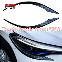 BuyV ไฟหน้ารถโคมไฟคิ้วคาร์บอนไฟเบอร์ตัดตกแต่งฝาครอบภายนอกสำหรับ Toyota Corolla Cross 2020