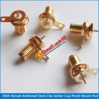 10X Pcs High-quality Brass SMA Female Jack With O-ring Bulkhead Mount Panel Deck Nut handle Solder RF Coaxial Connector Socket