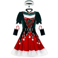 ผู้ใหญ่ชุดคริสต์มาสนางสาวซานตาคลอสชุดผู้หญิงเครื่องแต่งกายแขนสั้น modis สุภาพสตรีชุดแฟนซีคริสต์มาสฤดูหนาวสีเขียว vestidos