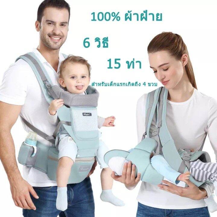 iunykเป้อุ้มเด็ก-เป้อุ้มเด็กฝ้าย-กระเป๋าอุ้มเด็ก-0-4-ปี-baby-carrier-เป้อุ้มเด็กระบายอากาศ