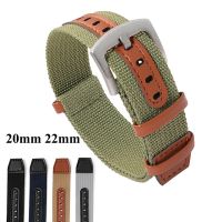 rfgykdtg New Nylon Patch Leather Watchband 20mm 22mm for Hamilton DW Samsung Huawei Braided Watch Strap for Women Men