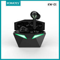 Romoss KW-01 ชุดหูฟังไร้สายบลูทู ธ V5.1 ในหูหูฟังไม่มีความล่าช้าสำหรับการเล่นเกมหูฟังสเตอริโอเซอร์ราวด์หูฟังเพลงพร้อมกล่องชาร์จ