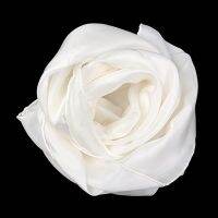 △ 100 Pure Silk Plain White 8mm Habotai Hand Rolled Lady Long Silk Scarf for Painting and dyeing