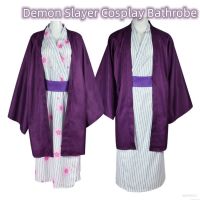 Sq2 เสื้อคลุมอาบน้ํา ชุดคอสเพลย์ อนิเมะ Demon Slayer Tanjiro Kanroji Haori Kimono สําหรับผู้หญิง ผู้ชาย ปาร์ตี้ฮาโลวีน