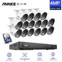 ANNKE ระบบรักษาความปลอดภัยวิดีโอเครือข่าย Poe เอสดีพิเศษ8MP 16CH,ระบบรักษาความปลอดภัยวิดีโอ H.265กล้องวงจรปิด NVR 16ชิ้น4MP HD IP67ชุดอุปกรณ์ NVR กล้อง POE