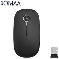 Jomaa 2.4G Mouse Komputer พกพาแบบบางเมาส์ไร้สายมีตัวรับสัญญาณนาโนสำหรับโน้ตบุ๊คพีซีแล็ปท็อป USB เมาส์ลื่นไหล