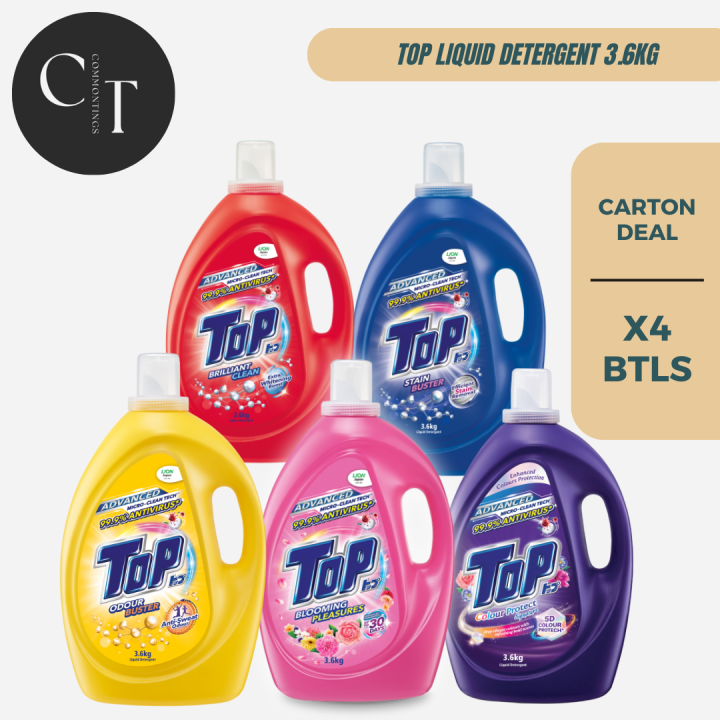 TOP Liquid Detergent 3.6kg x 4, Carton Deal Lazada Singapore