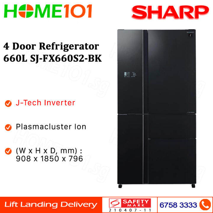 Sharp 4 Door Refrigerator 660L SJFX660S2BK Lazada Singapore