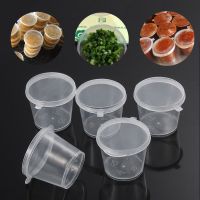 25Pcs Reusable Hinged Lids Disposable Plastic Takeaway Sauce Cup Containers Food Box Small Pigment Paint Box Palette 25/27/45ml