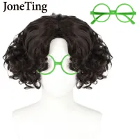 JT Synthetic Mirabel Cosplay Wig Anime Movie ENCANTO Short Bob Black Curly Heat Resistant Fiber Wig Machine Made Halloween Party