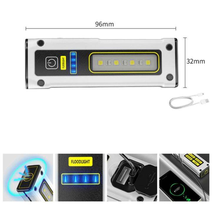 ไฟฉายทรงกระบอก-led-ไฟฉายอเนกประสงค์โคมไฟแบบพกพาขนาดเล็กประเภท-c-ไฟฉายฉุกเฉินชาร์จไฟกันน้ำสำหรับอุปกรณ์กลางแจ้ง