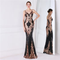 Evening dress womens new banquet Sequin fishtail prom party dress long gown formal birthday dress wedding dress