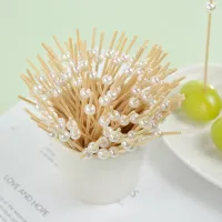 100pcs Food Fruit Picks Wedding Party Disposable Cake Dessert Cocktail Sticks Buffet Cupcake Toothpick Skewer