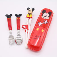 childrens tableware stainless steel fork spoon 3D stereo cute baby learning chopsticks children practice chopsticks