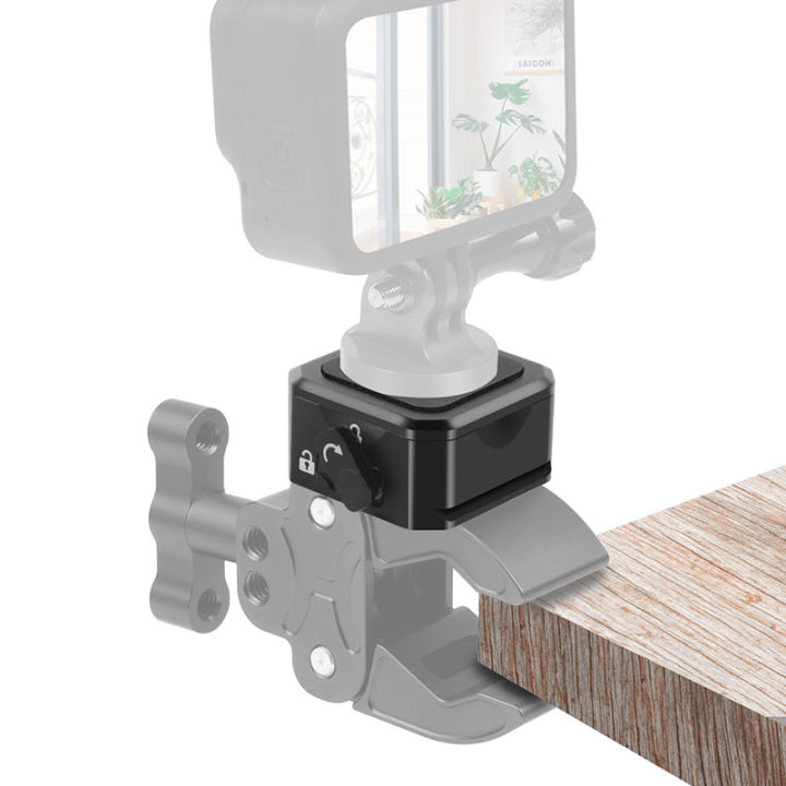 dual-lock-quick-release-plate-clamp-camera-ฐานอะแดปเตอร์ขาตั้งกล้อง-รองรับ-arca-type-w-14สกรูสำหรับจอภาพ-fill-light