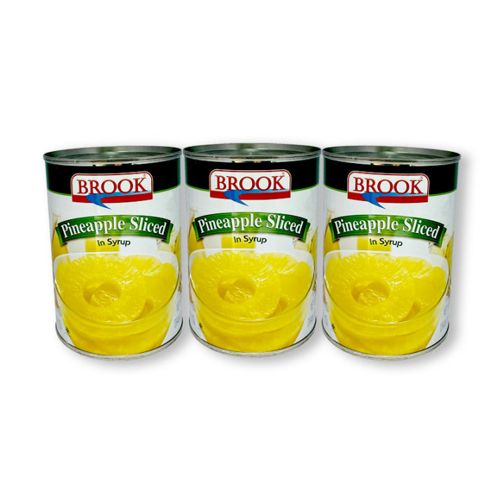 สินค้ามาใหม่-บรูค-สับปะรดแว่นในน้ำเชื่อม-565-กรัม-x-3-กระป๋อง-brook-pineapple-slices-567-g-x-3-cans-ล็อตใหม่มาล่าสุด-สินค้าสด-มีเก็บเงินปลายทาง