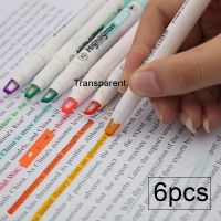 hot！【DT】 6Pcs Double-headed Visible Highlighters Tips Marking Highlighter Student Writting Stationery Office School Use