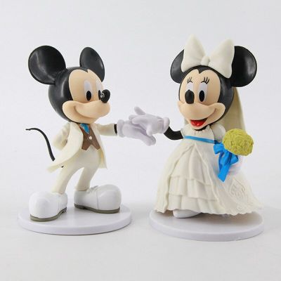 2 pcs/set Disney Action Figures Toys Mickey Minne Model Toy Wedding Doll gift