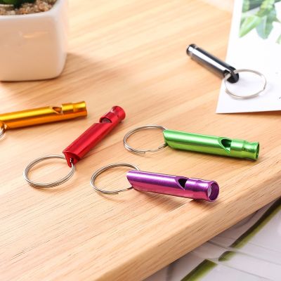 Emergency Survival Whistle Keychain Aluminum Alloy for Camping Hiking Mini Size Cheerleader Emergency Multi Tool Survival kits