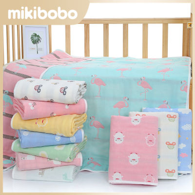 mikibobo ผ้าขนหนูสำหรับเด็กลายน่ารัก ผ้าสาลู ทำจากฝ้าย 100% ทอ 6 ชั้น ขนาด 25*50 ซม HF1017
