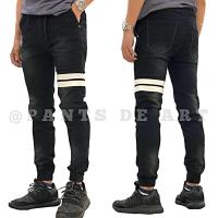 Jogger pants แถบหนังโมโมทาโร่ ทรงSlim ผ้ายืด สีมิดไนด์สนิมเข้มพ่นด่าง (รุ่นซิป) By Pantsdeart