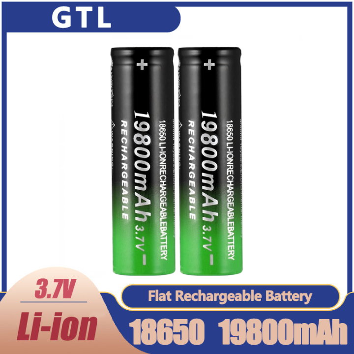 Rechargeable Battery 18650 19800mAh 3.7V Flat Li-ion 100% Original ...