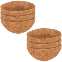 6 Pcs Round Coconut Liner Natural Coconut Fiber Basket Coconut Replacement Liner for Hanging Baskets Planters Flowers