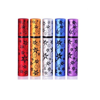 10ml Glass Liner Portable Anodized Aluminum Cosmetic Packaging Bottles Pull Flower Perfume Bottle Split Bottle