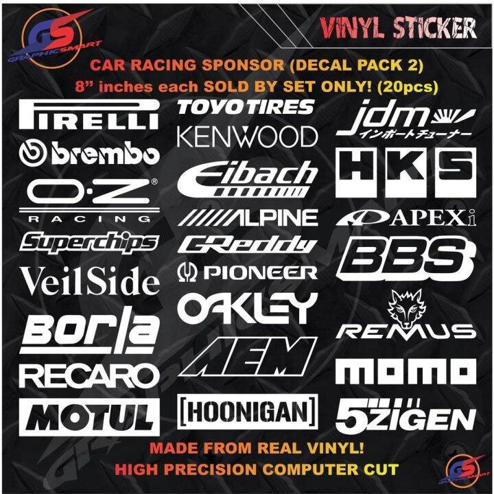 PART 2 20 Pieces Car Racing Sponsor Decals Sticker | Lazada PH